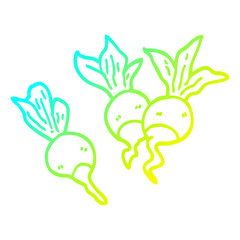 cold gradient line drawing cartoon beetroot plants