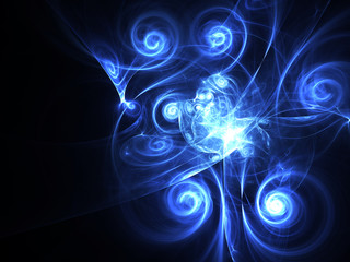 blue abstract fractal background 3d rendering illustration