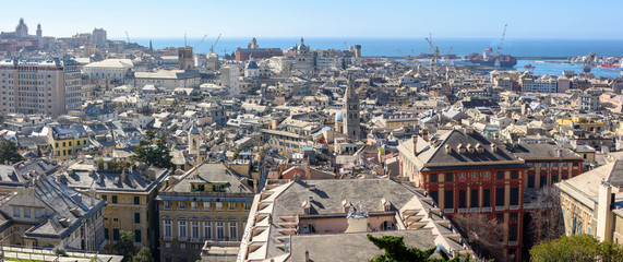 View over the old town of Genoa