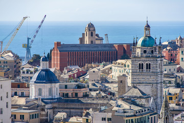 View over the old town of Genoa