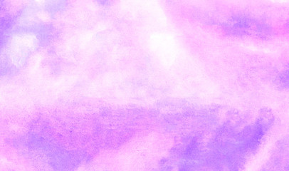 Violet gradient water color stained paper texture background. Soft smeared gentle light purple abstract watercolor illustration for aquarelle card design, vintage template