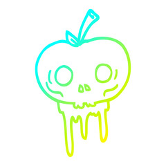 cold gradient line drawing cartoon halloween apple