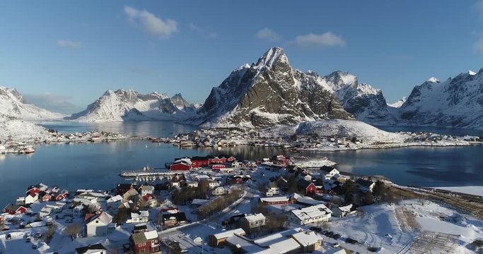 Drone landscape from Norway lofotens