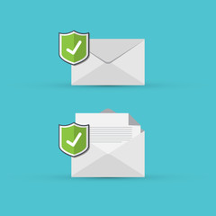 Email security concept, e-mail envelope with shield icon  © madedee