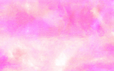 Pink color light ink effect shades gradient on textured paper. Soft smeared aquarelle painted magenta watercolor canvas for splash design, invitation background, vintage template