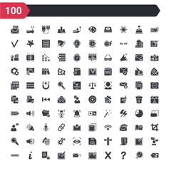 100 ui icons set such as delete button, round help button, round delete button, tick box, email envelope edit list round information rounded delete with minus