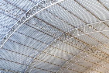 Steel structure of roof frame and metal sheet .
