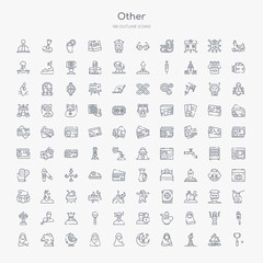 100 other outline icons set such as mallet, smeaton tower, woman with hijab, mosque moon and star, arab woman with hijab, muslim woman with hijab, mosque and moon, arab horse