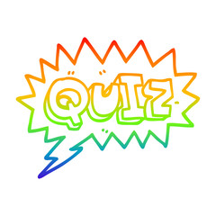 rainbow gradient line drawing cartoon font quiz