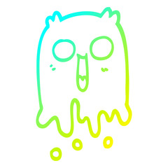 cold gradient line drawing cartoon spooky ghost