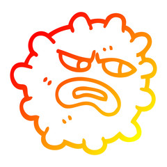 warm gradient line drawing cartoon funny germ