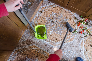 broken plate on floor