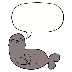 cartoon seal and speech bubble