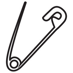 Open safety pin icon isolated on white background