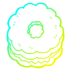 cold gradient line drawing cartoon biscuit