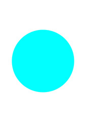 Fototapeta na wymiar Baby Blue Circle on White Background