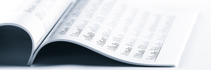 Naklejka premium Close-up Of Open Accounting Book - Business Accounting Concept