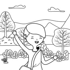 Teenager boy cartoon design vector illustrator