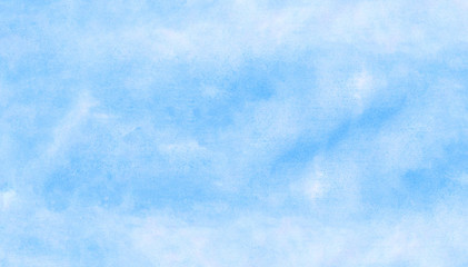 Creative aquarelle painted paper textured canvas for vintage design, invitation card, template. Sky shades blue color watercolor illustration, creative background, smeared light turquoise frame