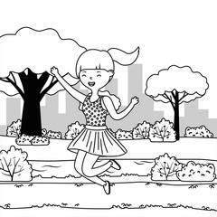 Teenager girl cartoon design vector illustrator