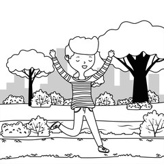 Teenager boy cartoon design vector illustrator