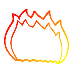 warm gradient line drawing cartoon blue flame
