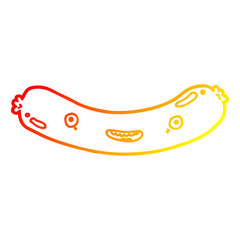 warm gradient line drawing cartoon sausage
