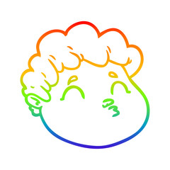 rainbow gradient line drawing cartoon male face