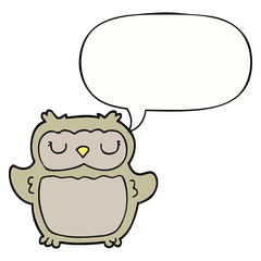 cartoon owl and speech bubble