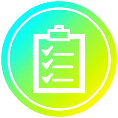 check list circular in cold gradient spectrum