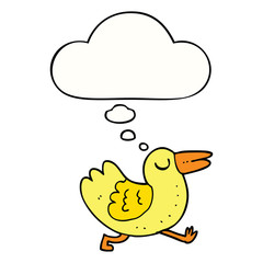 cartoon bird and thought bubble