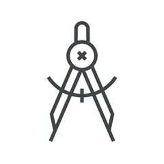 Line icon compasses for drawing