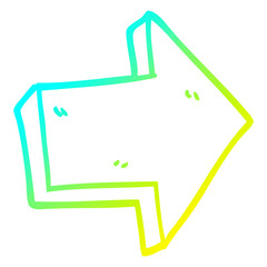cold gradient line drawing cartoon red arrow
