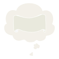 cartoon banner and thought bubble in retro style