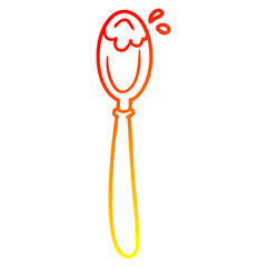 warm gradient line drawing cartoon spoon