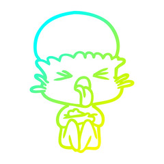 cold gradient line drawing weird cartoon alien