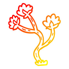 warm gradient line drawing cartoon wildflower