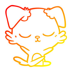 warm gradient line drawing cute cartoon dog