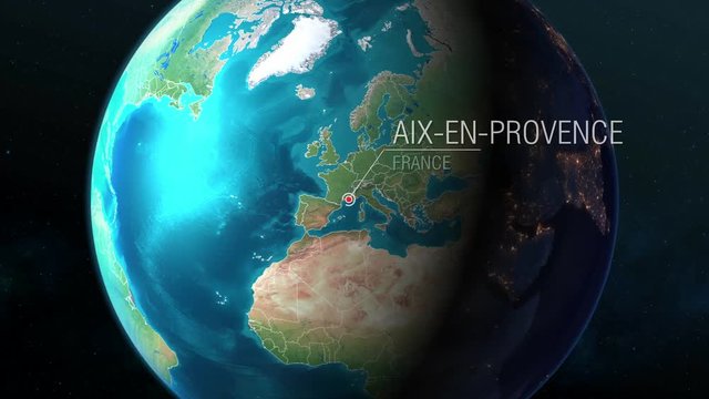  France - Aix-en-Provence - Zooming from space to earth