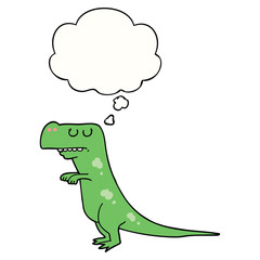 cartoon dinosaur and thought bubble