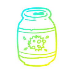 cold gradient line drawing can of soda
