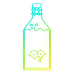 cold gradient line drawing cartoon old bottle