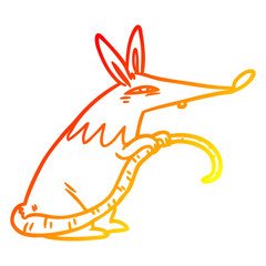 warm gradient line drawing sneaky rat