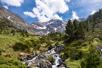 Landscape of the Nature Reserve of Neouville in France, Hautes Pyrenees.