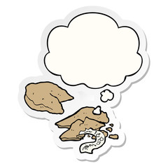 cartoon fortune cookies and thought bubble as a printed sticker