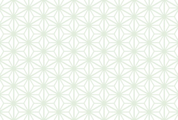 はがきサイズ比率の麻の葉模様背景素材(白背景)横用