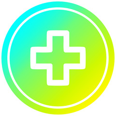 Obraz premium addition symbol circular in cold gradient spectrum