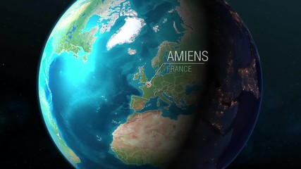  France - Amiens - Zooming from space to earth