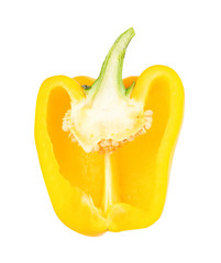 Naklejka na ściany i meble Half of yellow bell pepper isolated on white