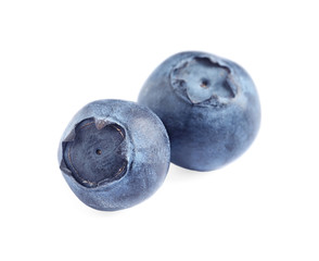 Fresh raw tasty blueberries isolated on white